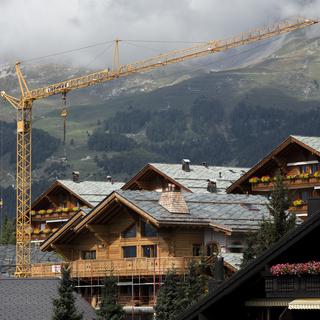 Des constructions à Crans-Montana en Valais, le 7 septembre 2014. [Keystone - Ennio Leanza]