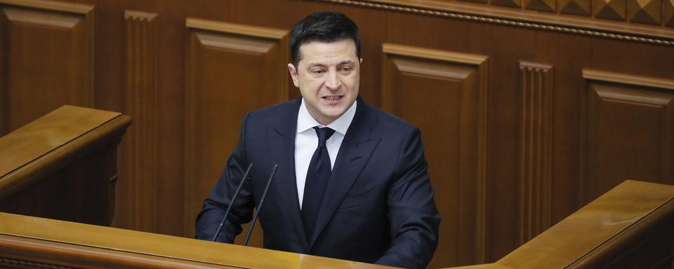 Le président ukrainien Volodymyr Zelensky. [EPA/Keystone - Sergey Dolzhenko]