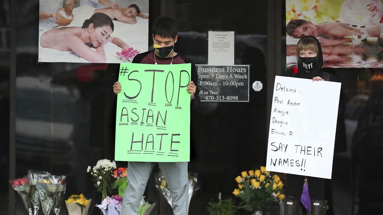 Hommage aux victimes et dénonciation de la haine contre les Asiatiques à Acworth, 17.03.2021. [Atlanta Journal-Constitution/AP/Keystone - Curtis Compton]