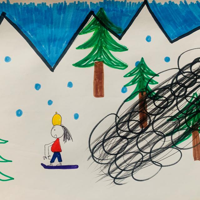 "La neige et les avalanches", un dessin réalisé par Sofia. [Sofia]