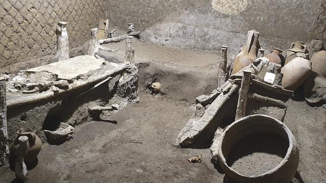 La "chambre d'esclaves" découverte à Pompéi. [KEYSTONE - Parco Archeologico di Pompei]