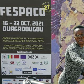 Une affiche du Fespaco à Ouagadougou au Burkina Faso. [AP Photo/Keystone - Sam Mednick]