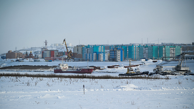 Le port russe de Dudkinka, situé au-delà du cercle polaire en Sibérie. [Sputnik/AFP - Vladimir Astapkovich]