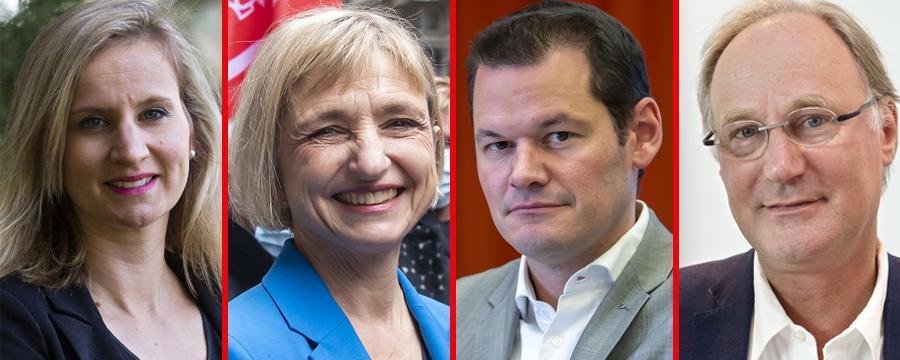 Les candidates et candidats au 2e tour de l'élection complémentaire à Genève. [Keystone]