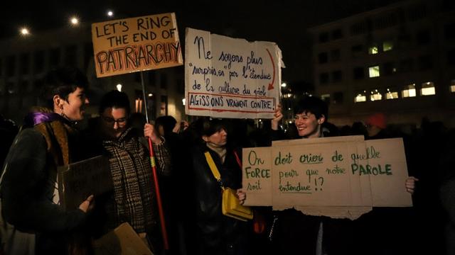 Manifestation du mouvement #Balancetonbar à Bruxelles. [afp - Valeria Mongelli / Hans Lucas]