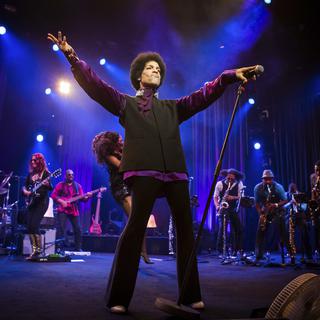 Prince et une partie de ses 19 musiciens au Montreux Jazz Festival en 2013.
MARC DUCREST/FFJM
Keystone [MARC DUCREST/FFJM]