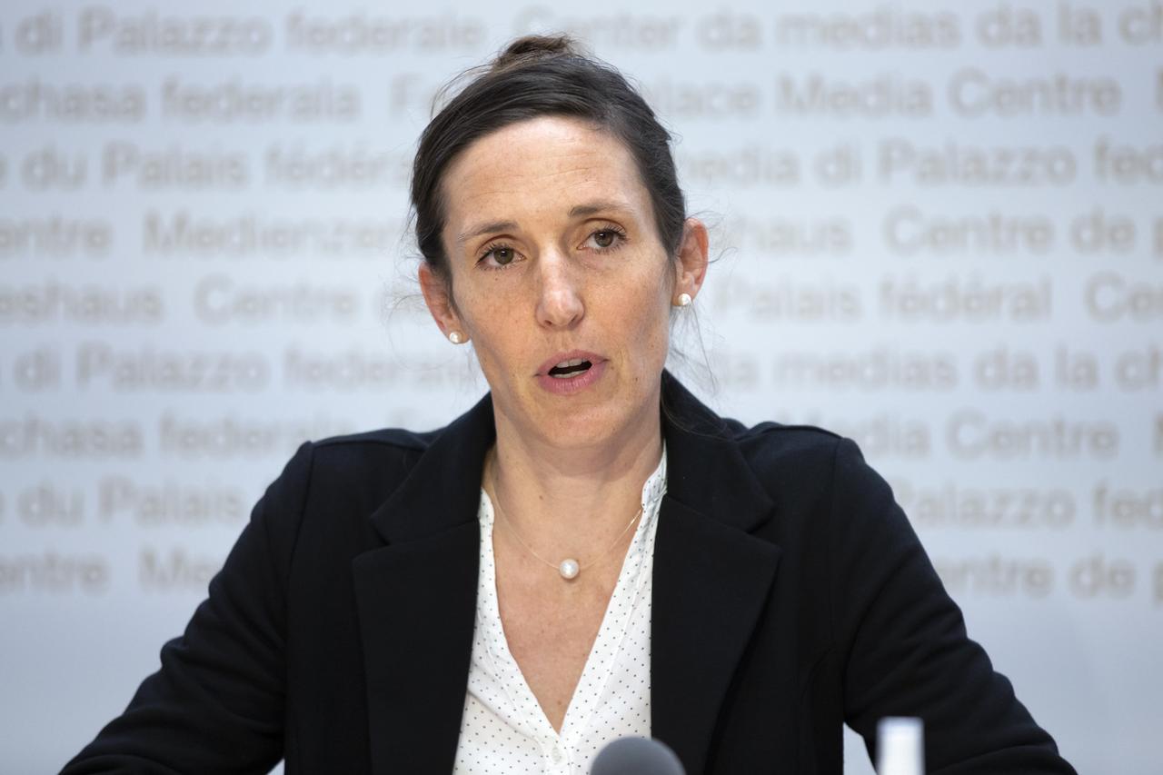 Tanja Stadler, présidente de la Task Force Covid de la Confédération. [Keystone - Peter Klaunzer]