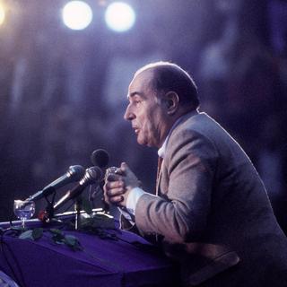 François Mitterrand, candidat socialiste à l'élection présidentielle en avril 1981. [AFP]