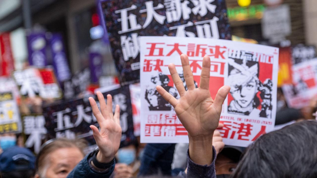 Manifestation du Front des Droits Civils et Humains à Hong Kong le 01.01.2020. [EyePress/AFP]