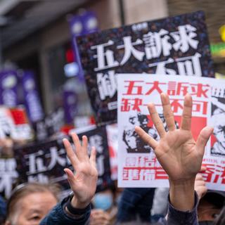 Manifestation du Front des Droits Civils et Humains à Hong Kong le 01.01.2020. [EyePress/AFP]