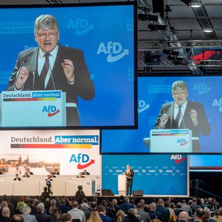 Jörg Meuthen lors de l'assemblée de l'AfD. [Keystone - DPA/Kay Nietfeld]