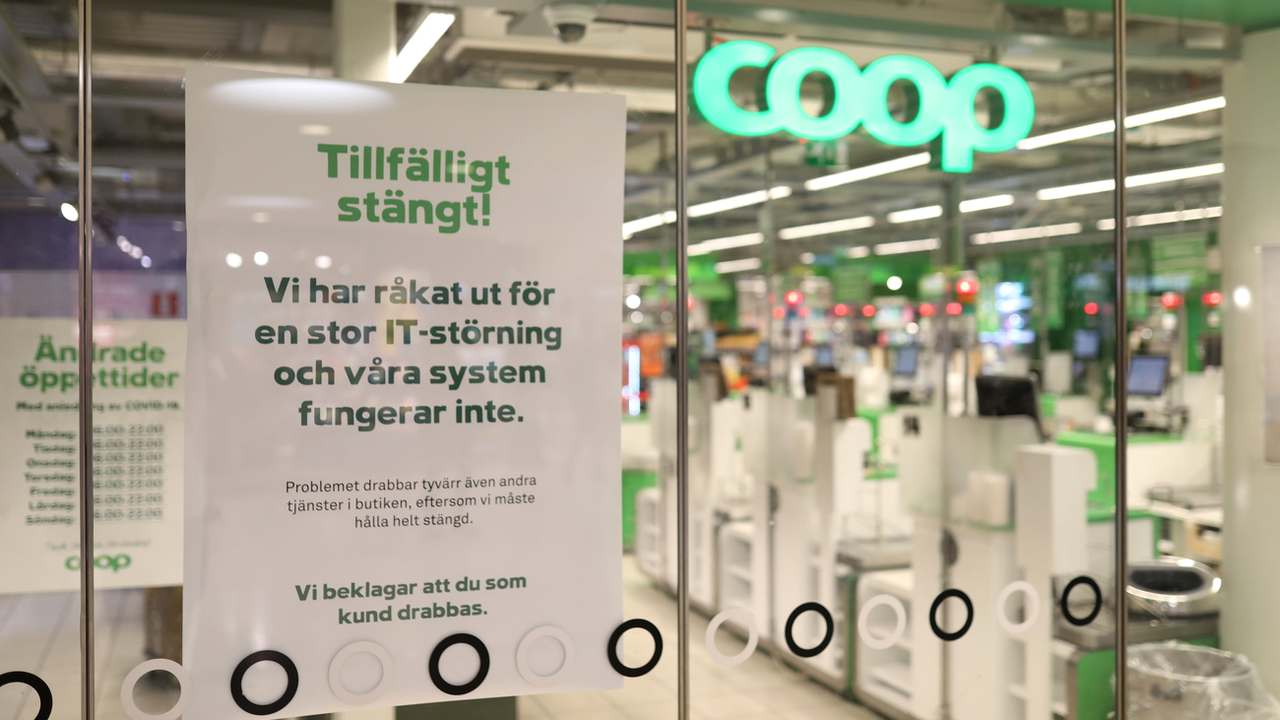 L'attaque a notamment paralysé les supermarchés de Coop Suède. [TT/AP/Keystone - Ali Lorestani]