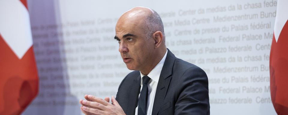 Alain Berset en train de s'exprimer. [KEYSTONE - Peter Klaunzer]