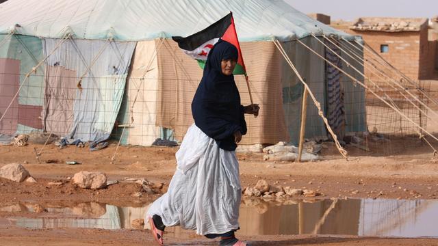 Une réfugiée sahraouie dans le camp de Laâyoune, dans la région de Tindouf en Algérie. [Keystone - AP Photo/Alfred de Montesquiou]