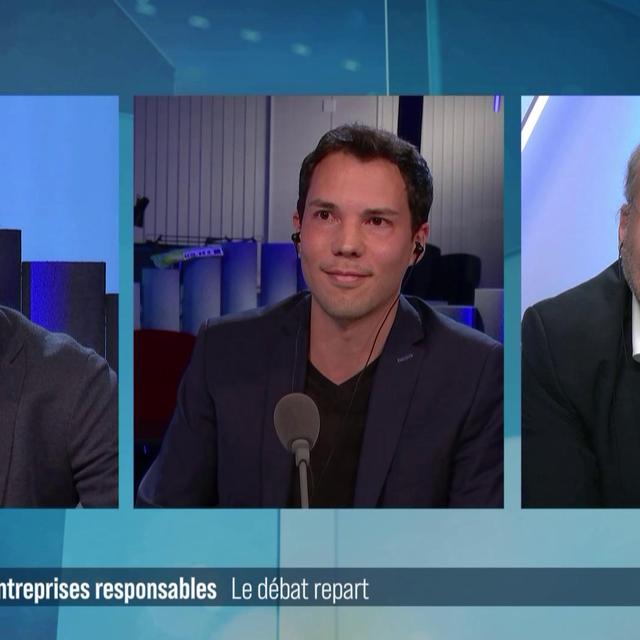 Débat entre Marc Ummel, Philippe Bauer et Nicolas Bueno. [RTS - RTS]