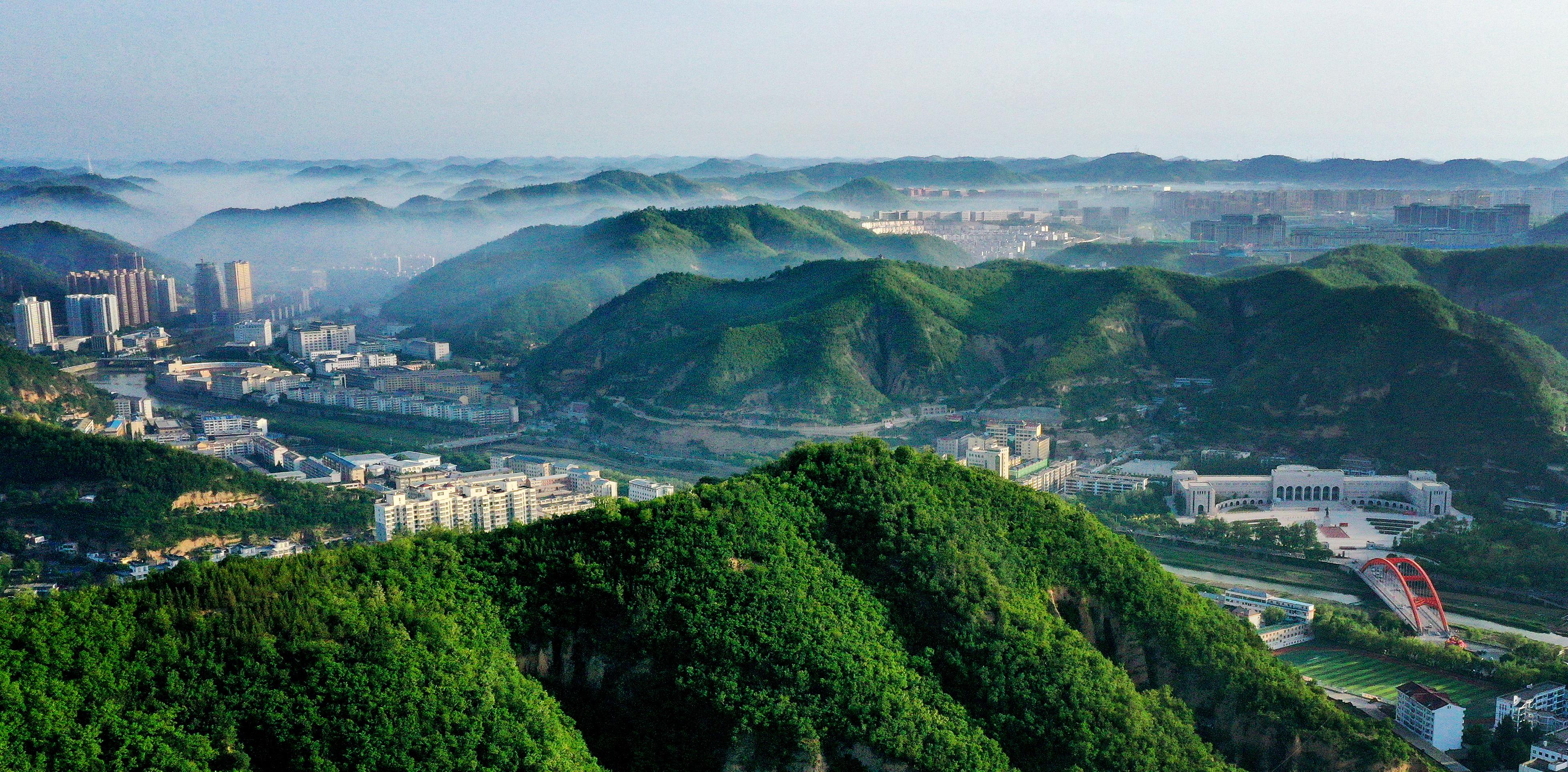 Une vue aérienne de la ville de Yan'an, berceau de la révolution communiste en Chine. [AFP - Qi Xiaojun]