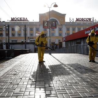 La ville de Moscou est pratiquement à l'arrêt jusqu'au 7 novembre. [EPA/Keystone - Maxim Shipenkov]