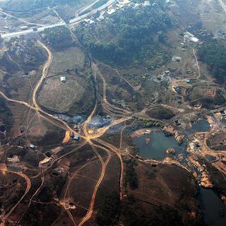 Une vue aérienne de la déforestation de l'Etat du Meghalaya en Inde. [Keystone]