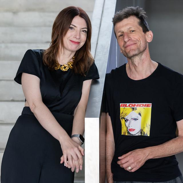 Les co-directeurs de la Nouvelle Comédie de Genève Natacha Koutchoumov et Denis Maillefer le 21 juin 2021 à Genève. [Keystone - Pierre Albouy]