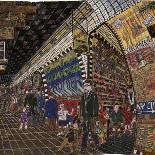 Willem van Genk, Tube Station, 1970, techniques diverses et collage. [Collection de l’Art Brut, Lausanne - AN]