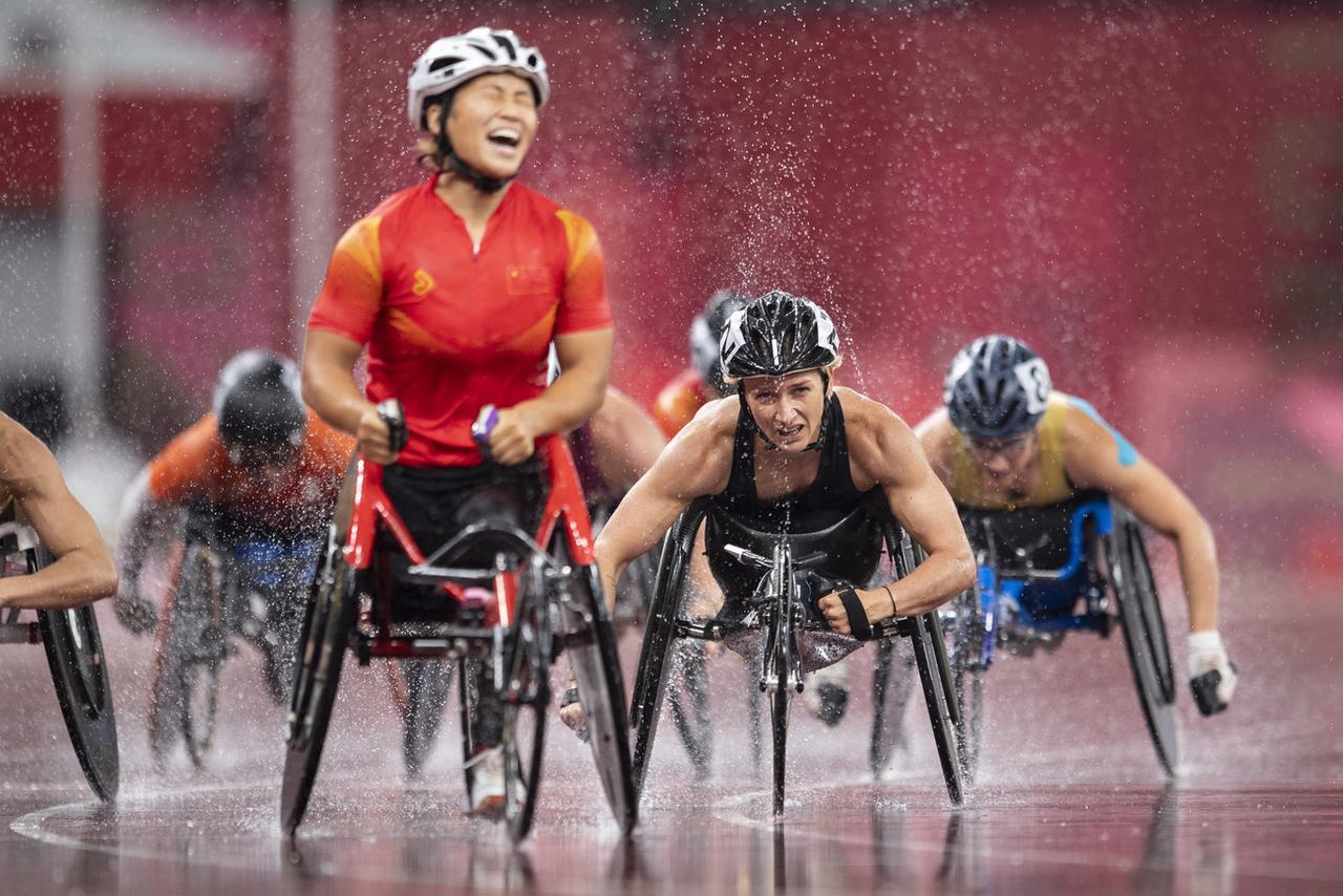 La course a été remportée par la Chinoise Zhou Zhaoqian, inconnue au bataillon. [KEYSTONE - Ennio Leanza]