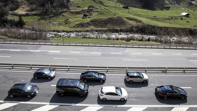 Le bouchon n'a pas dépassé 3 km lundi sur l'autoroute du Gothard (image d'illustration). [Keystone - Alexandra Wey]