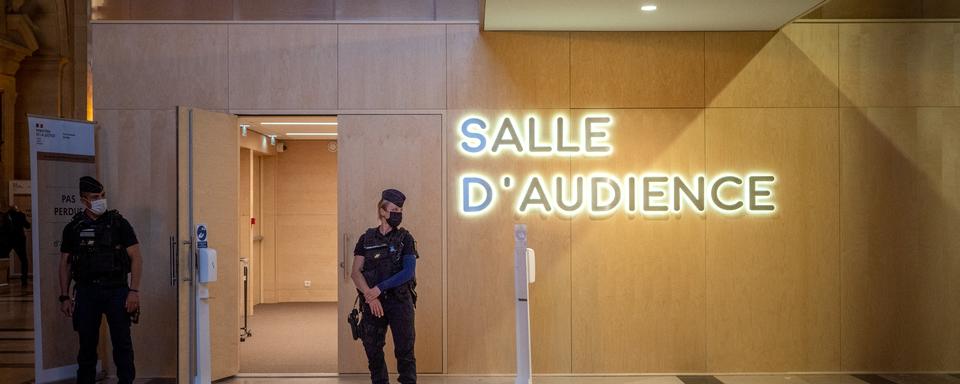 Salle d'audience du procès des attentats du 13 novembre 2015. [HANS LUCAS VIA AFP - CARINE SCHMITT]