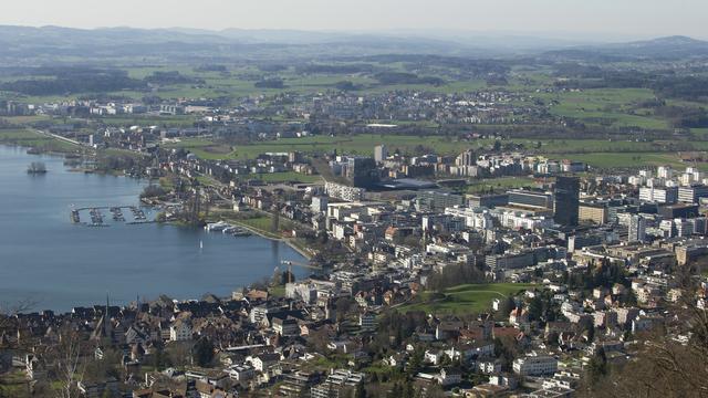 Une vue sur la ville de Zoug. [Keystone - Anthony Anex]