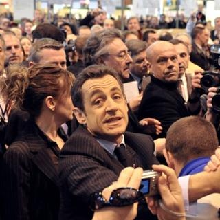 Nicolas Sarkozy au salon de l'agriculture à Paris en 2008. [AFP - Eric Feferberg]