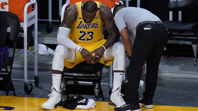 Les Lakers et Lebron James ont été éliminés d'entrée dans ces playoffs. [Ashley Landis]