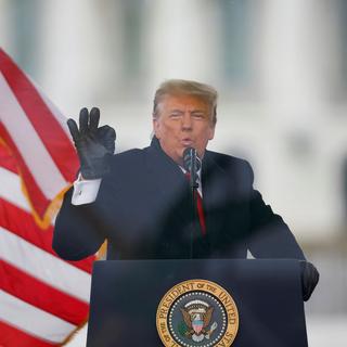 Donald Trump lors de son discours du 6 janvier 2021 à Washington. [Reuters - Jim Bourg]