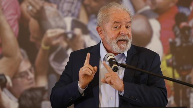 L'ex-président brésilien Lula lors de son intervention près de Sao Paulo, 10.03.2021. [AP/Keystone - Andre Penner]