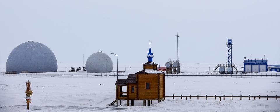 Une base russe en Arctique. [Keystone - Alexander Zemlianichenko/AP]