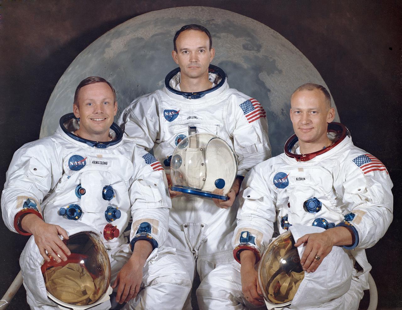 L'équipage d'Apollo 11, de gauche à droite: Neil Armstrong; Michael Collins; et Edwin "Buzz" Aldrin. [Keystone - NASA]