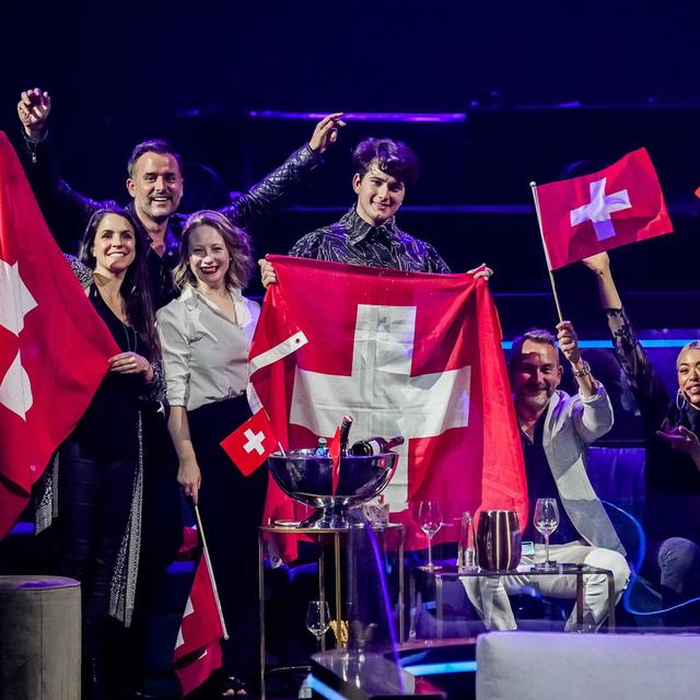 Gjon's Tears, qui représente la Suisse, est qualifié pour la finale de l'Eurovision. [Keystone/EPA - Sander Koning]