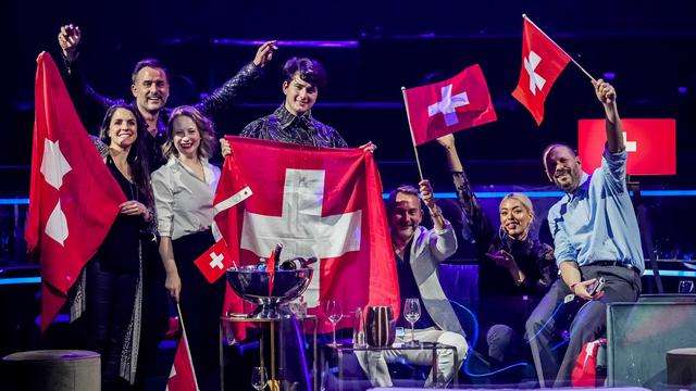 Gjon's Tears, qui représente la Suisse, est qualifié pour la finale de l'Eurovision. [Keystone/EPA - Sander Koning]
