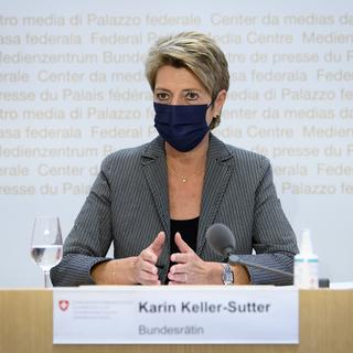 La conseillère fédérale Karin Keller-Sutter. [KEYSTONE - Anthony Anex]