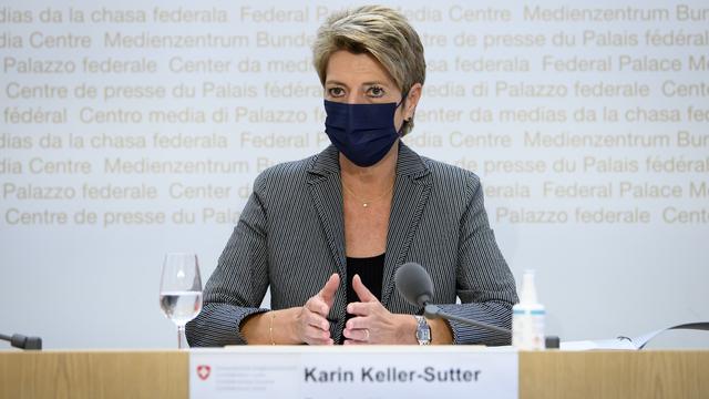 La conseillère fédérale Karin Keller-Sutter. [KEYSTONE - Anthony Anex]