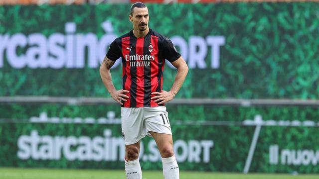 Le joueur de football suédois Zlatan Ibrahimovic lors d'une rencontre entre son club l'AC Milan et la Sampdoria, le 3 avril 2021 à Milan. [AFP - Fabrizio Carabelli Images / DPPI]