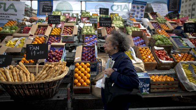 Un stand de marché en Argentine. [Keystone/AP Photo - Natacha Pisarenko]