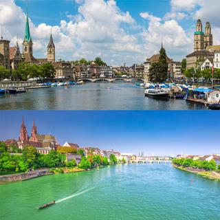 Villes sœurs, villes rivales: Zurich versus Bâle. [depositphotos]