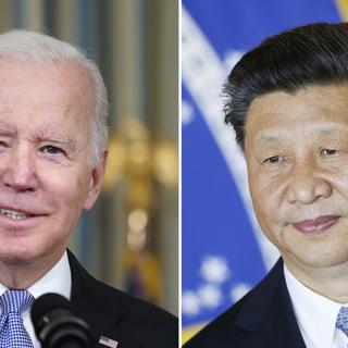 Un "sommet" virtuel entre le président chinois Xi Jinping et son homologue américain Joe Biden a lieu lundi. [Keystone - Alex Brandon, Eraldo Peres]