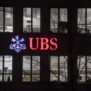 Le logo d'UBS, photographié le 21 janvier 2019 à Zurich. [Keystone - Ennio Leanza]