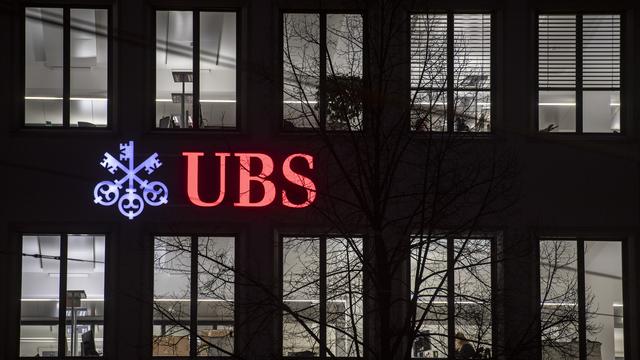 Le logo d'UBS, photographié le 21 janvier 2019 à Zurich. [Keystone - Ennio Leanza]