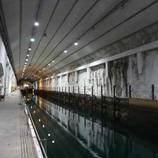 La base navale souterraine Olavsvern en Norvège. [Forsvarsbygg/Store Norske Leksikon - Erlend Hammer]