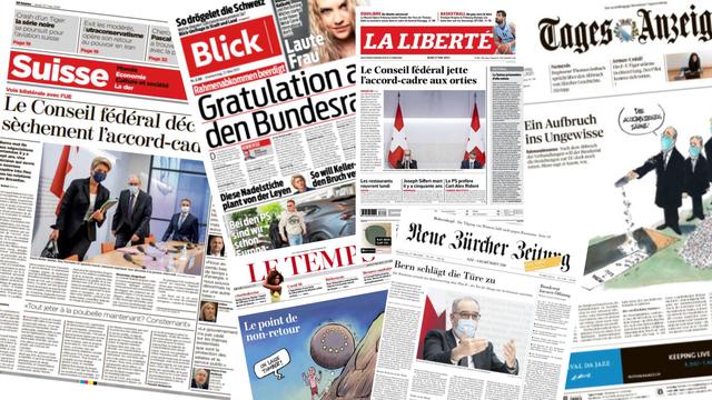 Les titres de la presse suisse du jeudi 27 mai. [RTS - Photomontage]