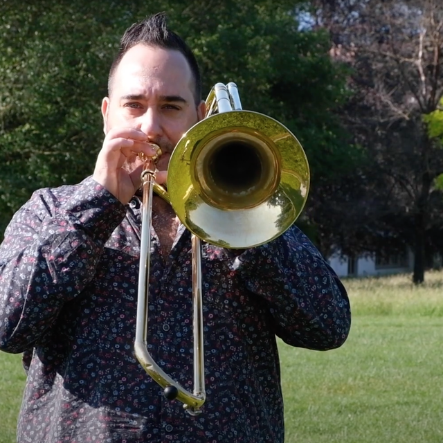 Francesco D'Urso et son trombone. [Francesco D'Urso]