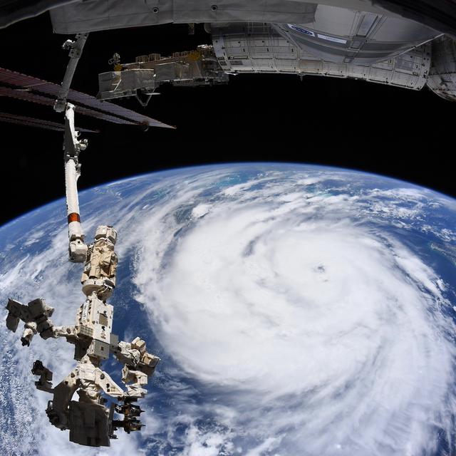 L'ouragan Ida sur le Golfe du Mexique vu depuis l'ISS, le 29 août 2021. [Keystone/epa - European Space Agency]