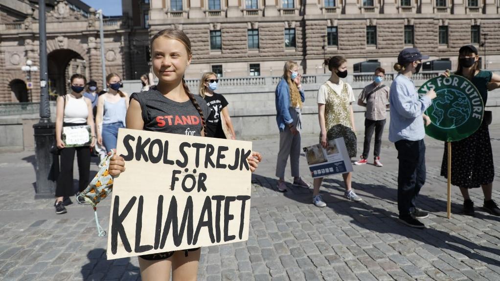 La militante suédoise pour le climat Greta Thunberg voit une corrélation entre vague de chaleur touchant son pays et changements climatiques. [afp - Christine Olsson]