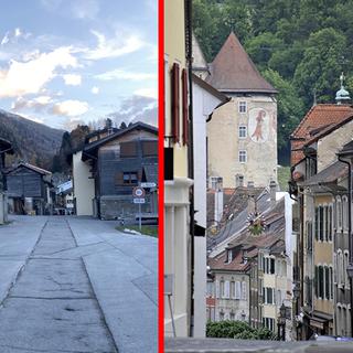 Bourg-St-Pierre, Porrentruy ou Albinen, trois communes qui cherchent à attirer une nouvelle population. [RTS/Keystone]